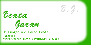 beata garan business card
